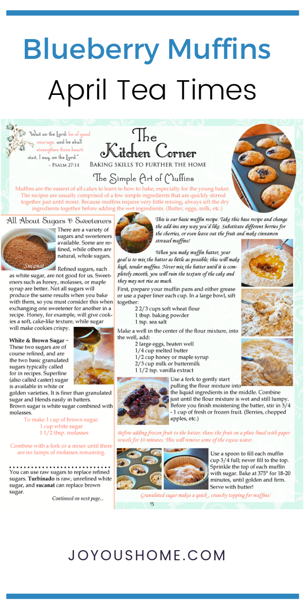 The April Tea Times - Blueberry Muffins