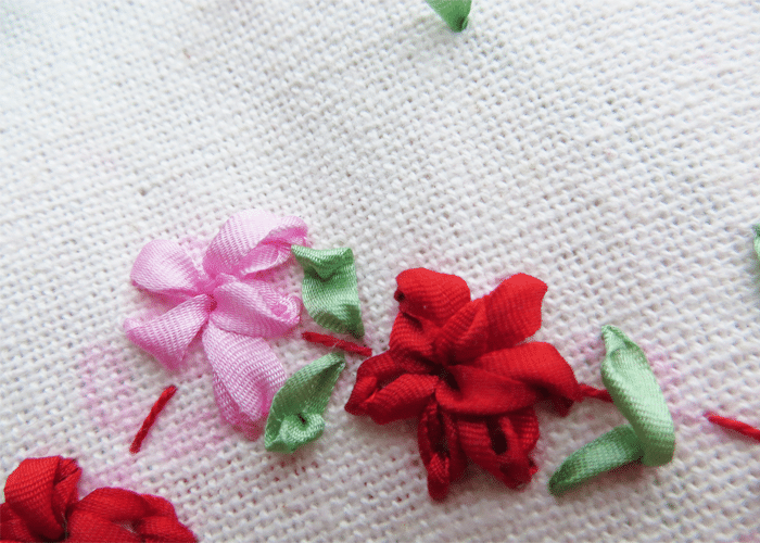 Finished Silk Ribbon Petal Stitch