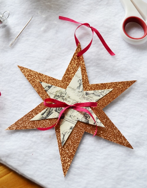 Snowglobe Ornaments | Paper Christmas Stars - Joyous Home