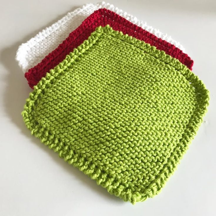 Free & Easy knitted dishcloth pattern for beginners [+video instruction]