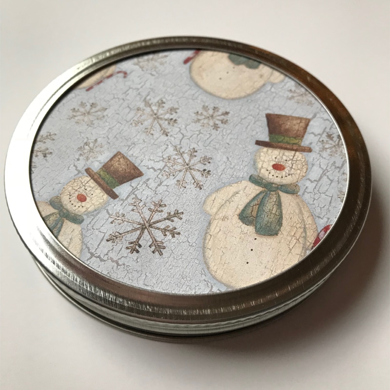 Recycled Recycled Mason Jar Lid Ornaments