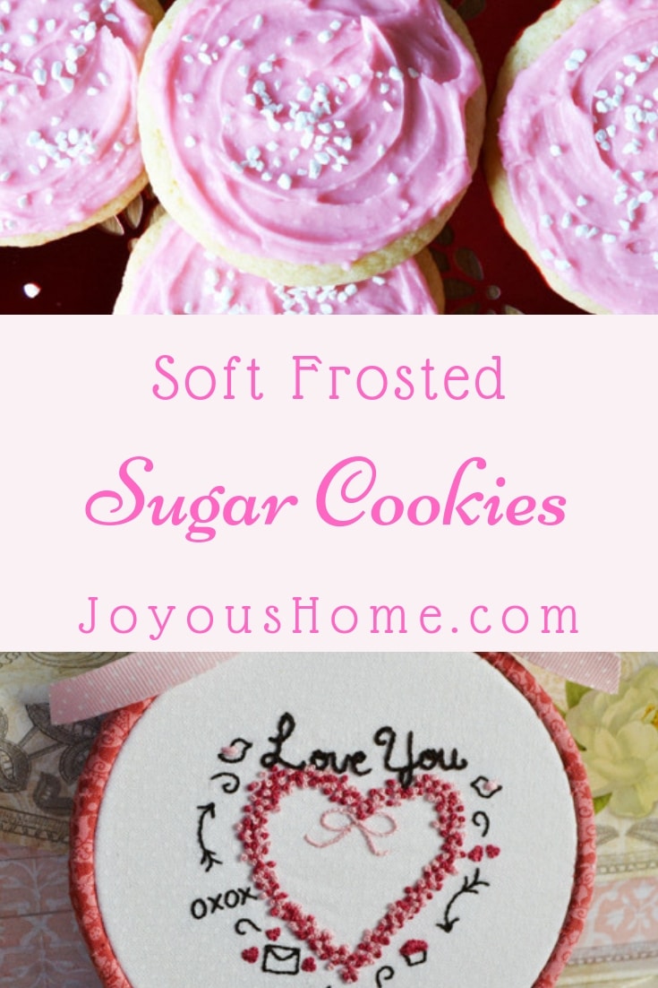 Soft Frosted Sugar Cookies | Hugs and Kisses Valentine Embroidery ...