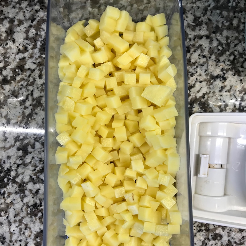 Evenly Chopped Potatoes for Soup