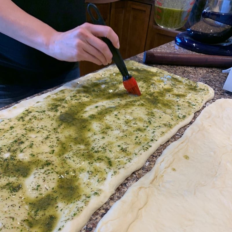 Chessy Pesto Bread - Basil Oil