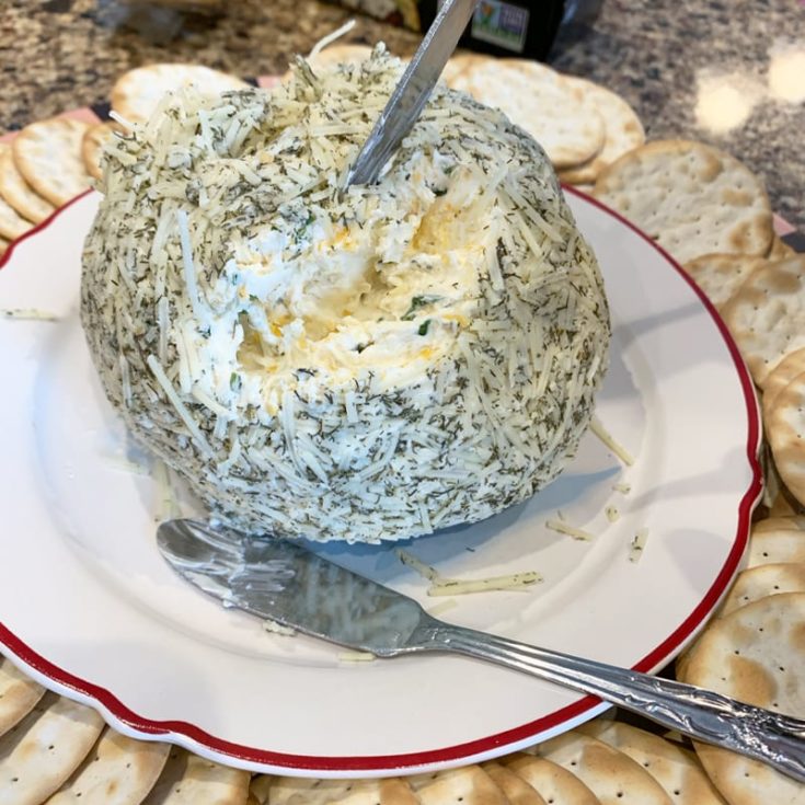 Finished Homemade Cheeseball Spread For Crackers