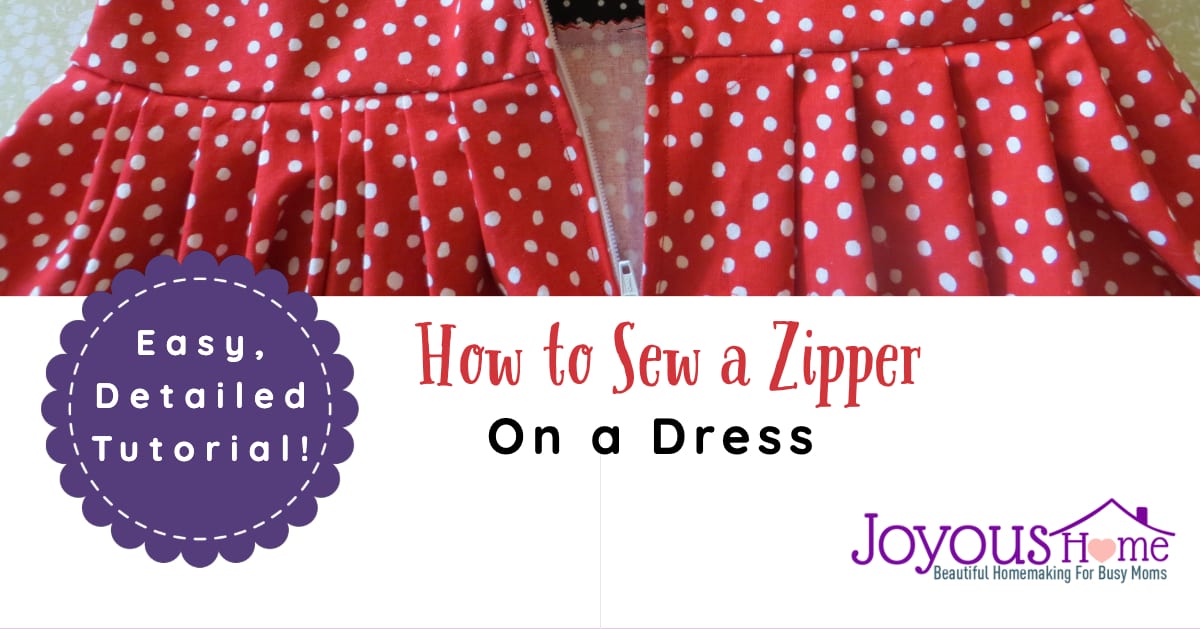 How to Sew a Zipper on a Dress - Joyous Home