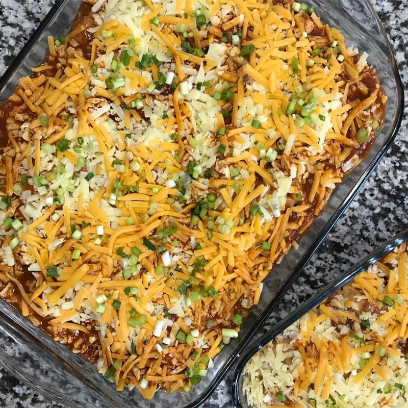 Easy Best Layered Enchilada Casserole