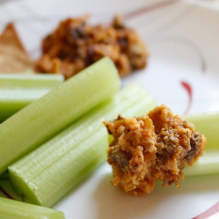 Hot Buffalo Dip with Turkey Crumbles