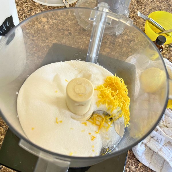 use a food processor for the lemon zest, sugar, and lemon juice.